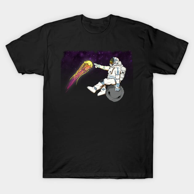 Spaceman and Jellyfish T-Shirt by RedSheep